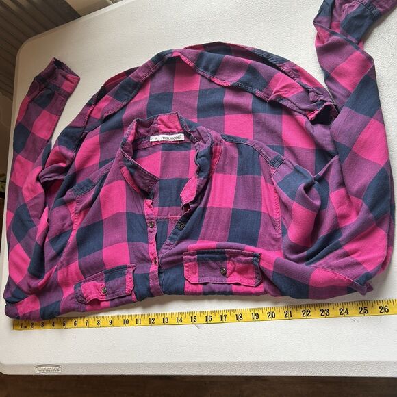 Maurices Womens Shirt Size 2 Pearl Snap Plaid Country Western Rodeo Fall - Picture 5 of 9